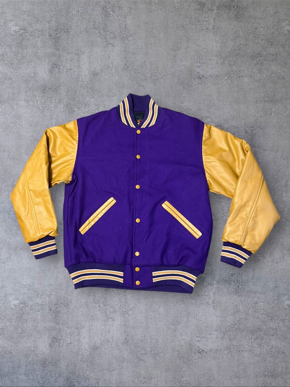 Vintage 90s Purple & Brown Game Sportswear Ltd. Sz S Letterman Jacket